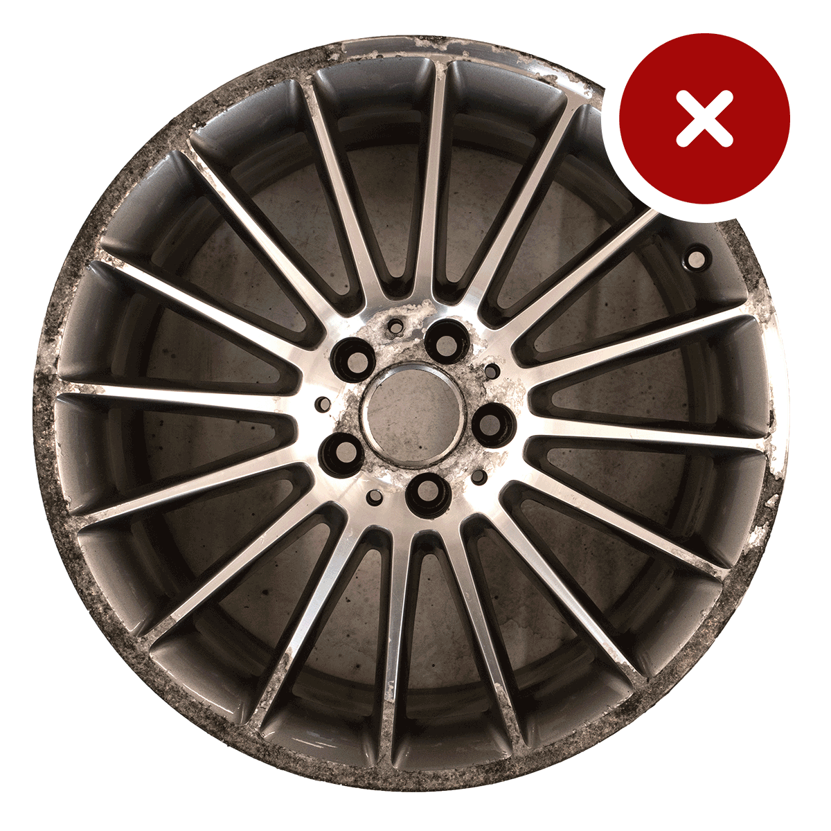 Alloy wheel repair before and after images