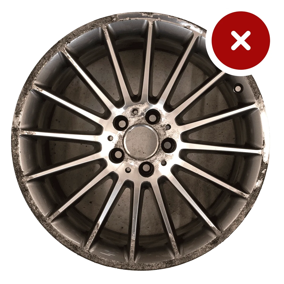 Alloy wheel repair before and after images