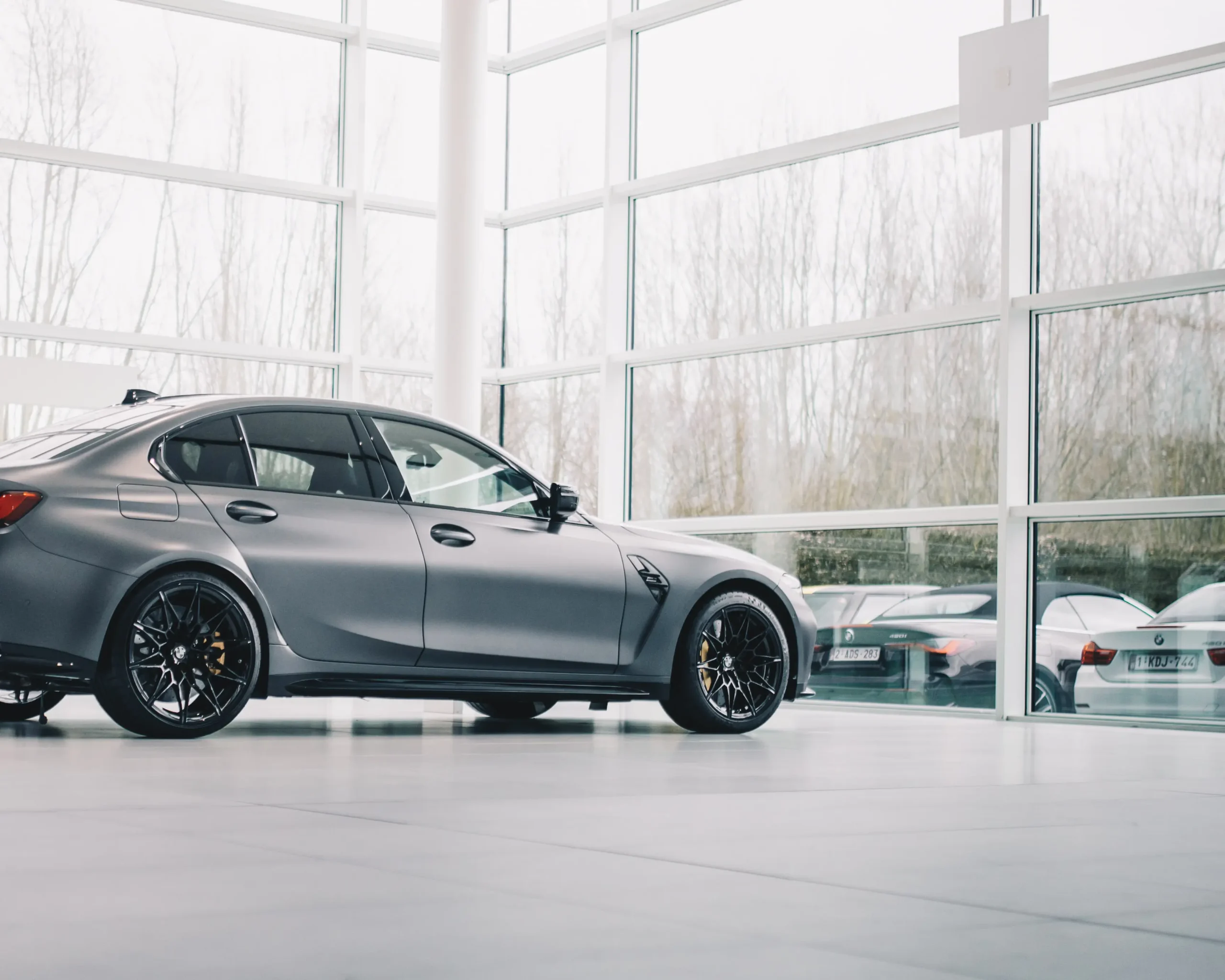 Car in a showroom of a car dealership